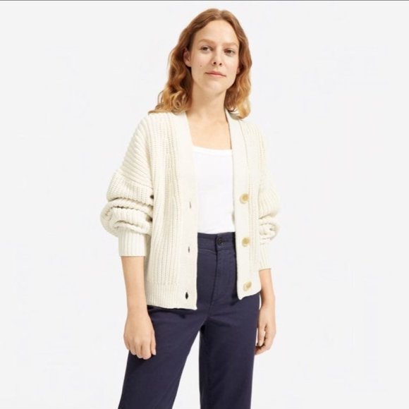 Everlane Sweaters - Everlane Texture Cotton Crop Cardigan, M